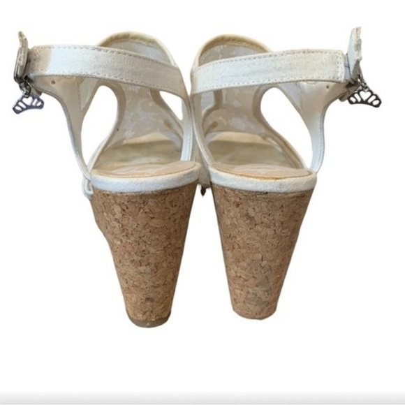 Fergalicious | White Lace Kensie Wedge Platform Heels 9 - Picture 2 of 7